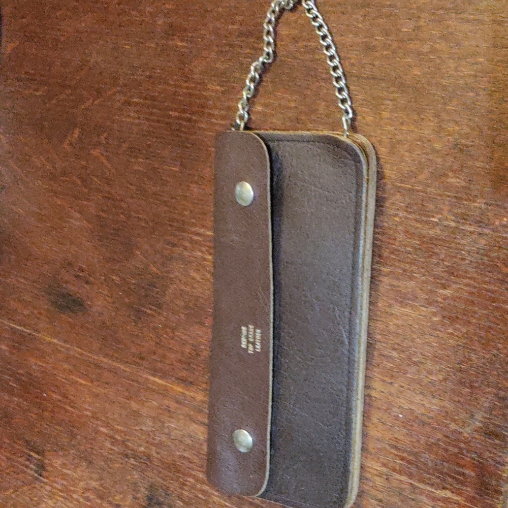 Genuine leather chained wallet